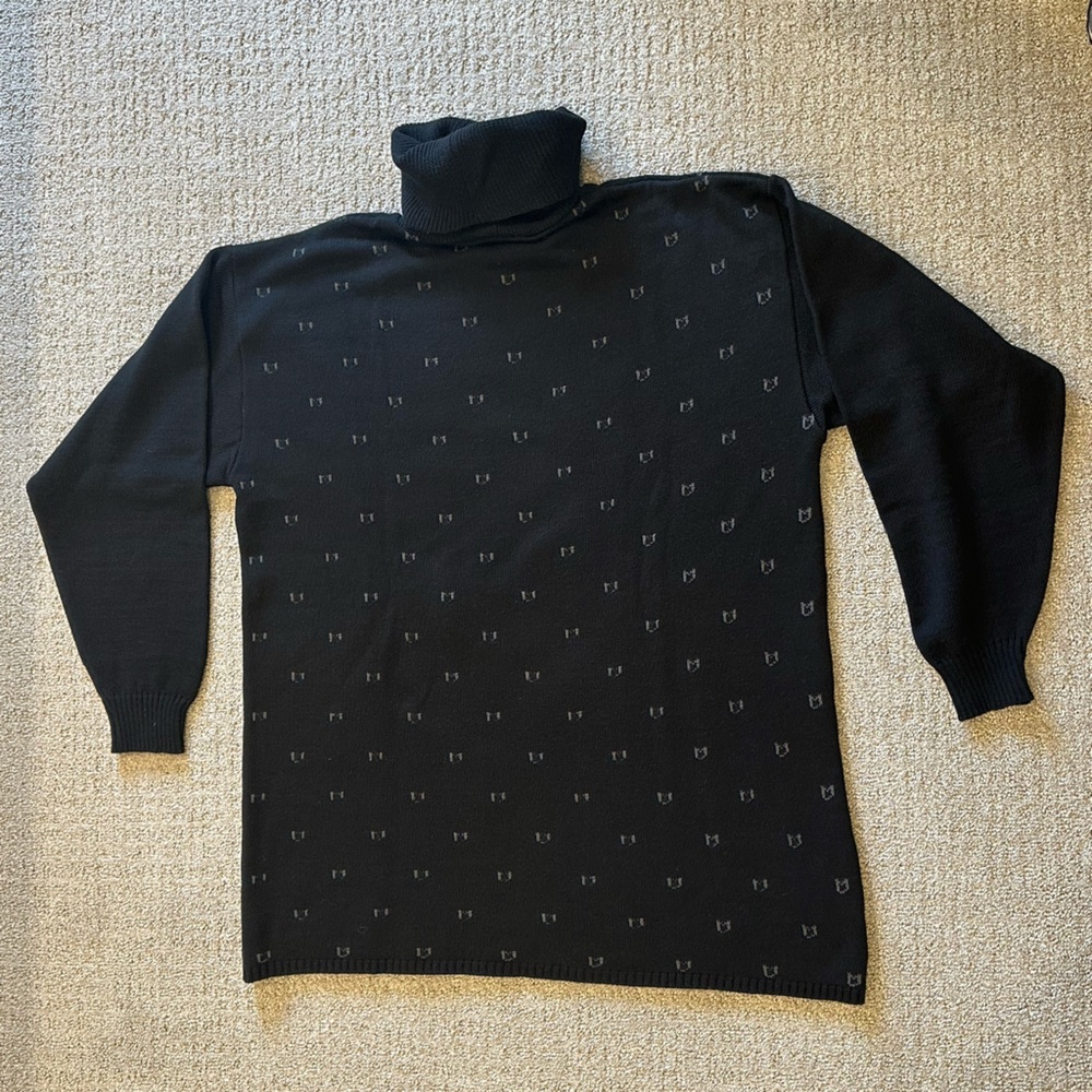 Linda Lundstrom Canada Black Turtleneck Sweater Size L View 3